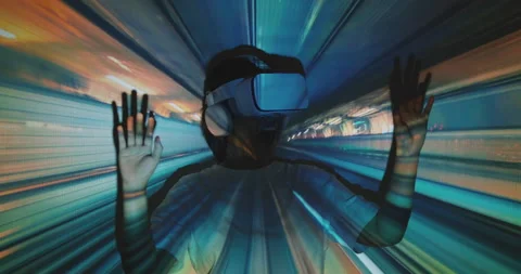 Future of travel experience concept on digital VR tour enjoy at home. 스톡 동영상 171736643