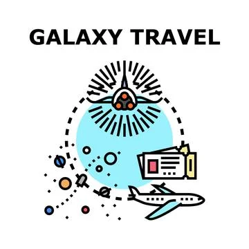 Future travel journey combining space and aerial exploration Stock Illustration
