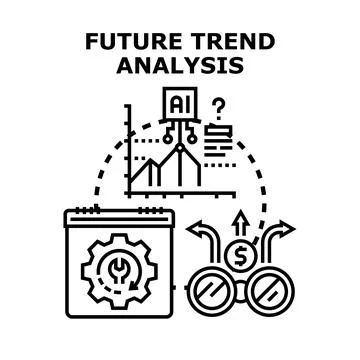 Future trend analysis predicting business insights concept Stock Illustration