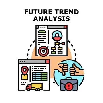 Future trend analysis predicting business development strategy Stock Illustration