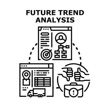 Future trend analysis predicting business development strategy Stock Illustration