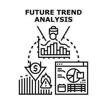 Future trend analysis predicting business risks and financial performance Stock Illustration