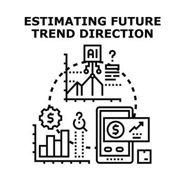 Future trend direction estimation using artificial intelligence Stock Illustration