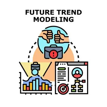 Future trend modeling concept for business analysis and strategic planning Stock Illustration