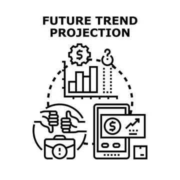 Future trend projection analyzing business data growth イラスト素材