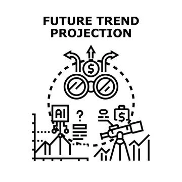 Future trend projection concept for business analysis and planning Stock Illustration