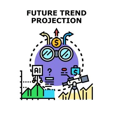 Future trend projection concept for business analysis and planning Stock Illustration