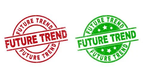 FUTURE TREND Round Seals with Corroded Texture Illustrazione stock