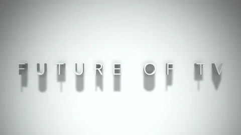 Future of tv 3D title animation white text on a white background Stock Footage 299427408