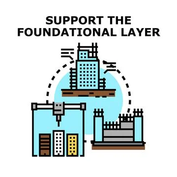 Future urban development and construction process foundation Stock Illustration