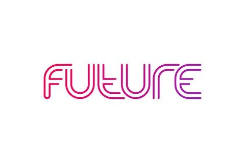 Future vector logo, line design with gradient Stock Illustration