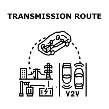 Future vehicle data transmission routing technology concept Stock Illustration