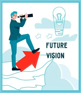 Future vision and defining goals and objectives of business. , flat vector. Stock Illustration
