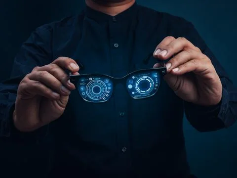 Future vision concept. AI-powered smart glasses with augmented reality inte.. Stock Photos