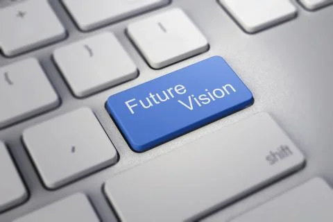 Future vision key on keyboard showing time concept Stock Illustration