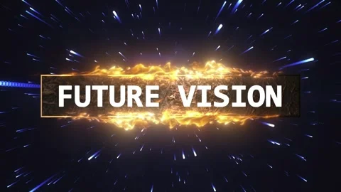 Future vision text animation with burning fire effect and light speed motion Stock Footage 347345321