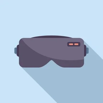 Future vr glasses icon flat vector. 3d headset Illustrazione stock