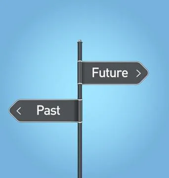 Future vs past choice road sign Stock Illustration
