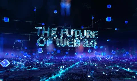 The Future Of Web 3 - businessman working touching with augmented virtual Stock Illustration