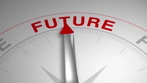 Future Word or Text Gauge Arrow Compass Animation Concept Stock Footage 301484367
