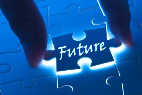 Future word on puzzle piece Stock Photos