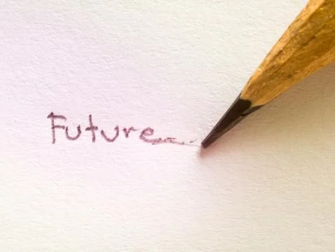 Future wording on paper with pencil Foto stock