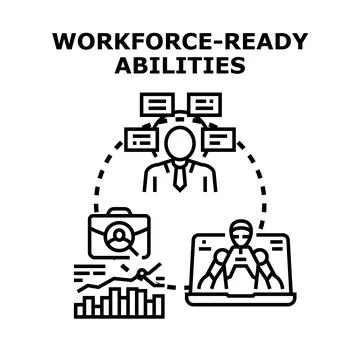 Future workforce ready abilities development concept Stock Illustration