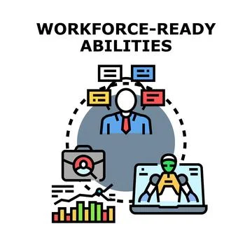 Future workforce ready abilities development concept Stock Illustration