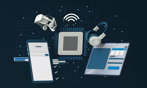 A future world controlled and powered by artificial intelligence in business  스톡 일러스트