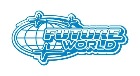 Future world globe Y2K retro icon or vintage sign Stock Illustration