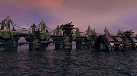Future World Science Fiction Scene 스톡 동영상 52443604