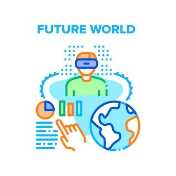 Future World Vector Concept Color Illustration Stock Illustration