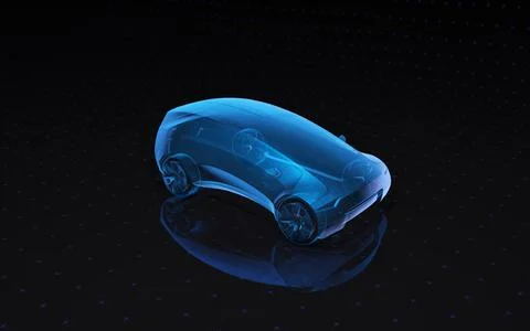 Future x-ray concept car. 3d rendering Stock Illustration