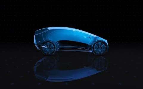 Future x-ray concept vehicle. 3d rendering view side Stock Illustration