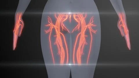 Future X-Ray Human Heart and Circulatory Examination Stockillustratie