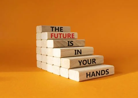 The Future is in your Hands symbol. Concept words The Future is in your Han.. Stock Photos
