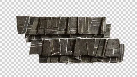 Futurism geometric shape manually created from shredded black paper Stock Illustration