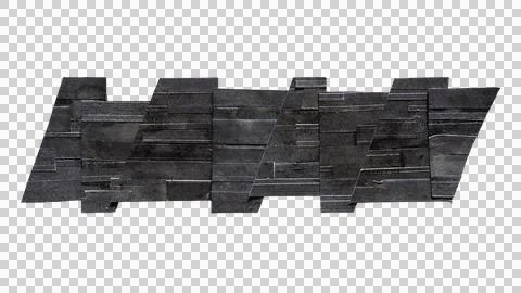 Futurism geometric shape manually created from shredded black printed paper Stock Photos