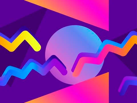 Futurism seamless pattern. Gradient shape in the style of 80s. Synthwave retr Stock Illustration