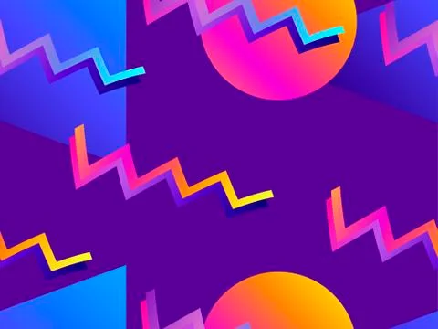 Futurism seamless pattern. Liquid shape in the style of 80s. Synthwave retro  Illustrazione stock