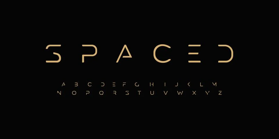 Futurism style alphabet. Thin segment line font, minimalist type for modern Stock Illustration