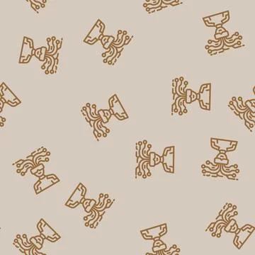 Futurism tech enthusiast line vector seamless pattern Illustrazione stock