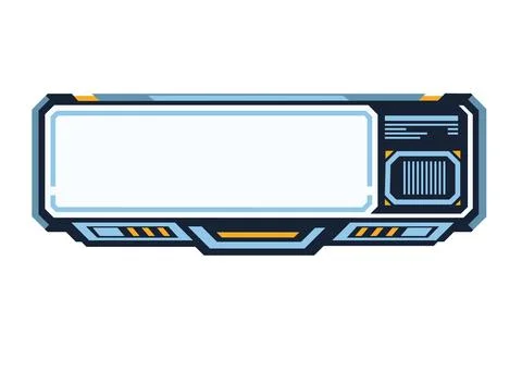 Futurist HUD element, digital border, screen panel, blue and yellow sci-fi .. Stock Illustration