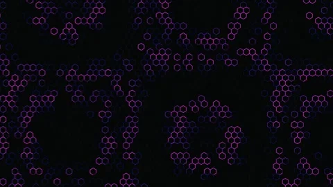 Futuristi network grid seamless loop with flashing purple particles 4k. 스톡 동영상 336956974