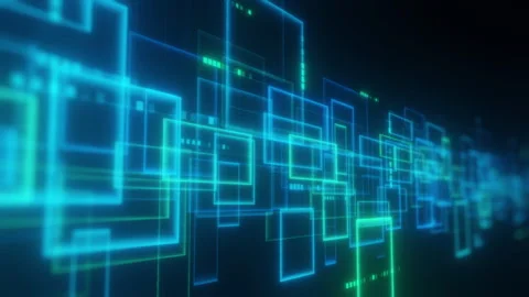 Futuristic 3d abstract with overlapping squares Stock Footage 294772420