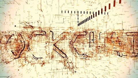 Futuristic 3D animation of Blockchain text being formed by programming code Stock Footage 90488495