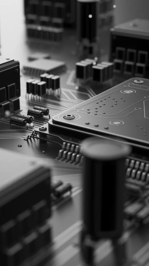 Futuristic 3D animation of a computer processor. Stock Footage 336447425