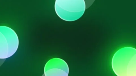 Futuristic 3D animation of glowing neon spheres with a gentle wiggle over a Stock Footage 328297048