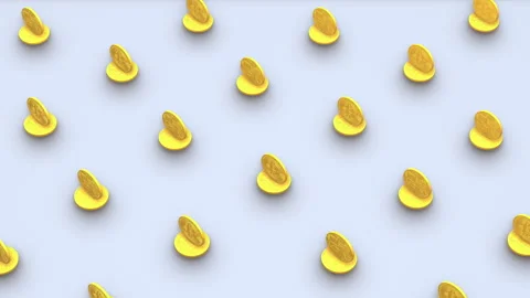 Futuristic 3d animation grid of coins shapes with bitcoin symbol isometric view Stock Footage 240705859