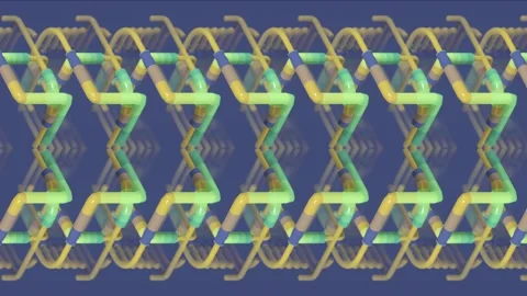 Futuristic 3D animation. An infinite conveyor of tubes moving smoothly Video stock 331851665